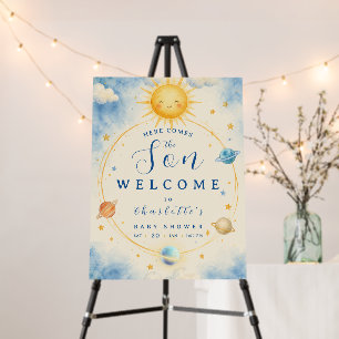 Here Comes the Son Baby Boy Shower Welcome Sign