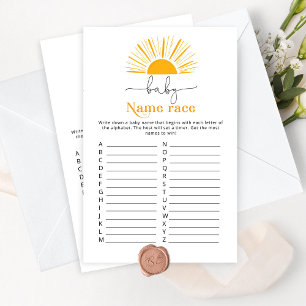 Here comes the son baby name race baby shower