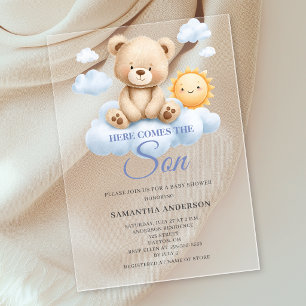 Here Comes The Son Baby Shower Acrylic Invitations