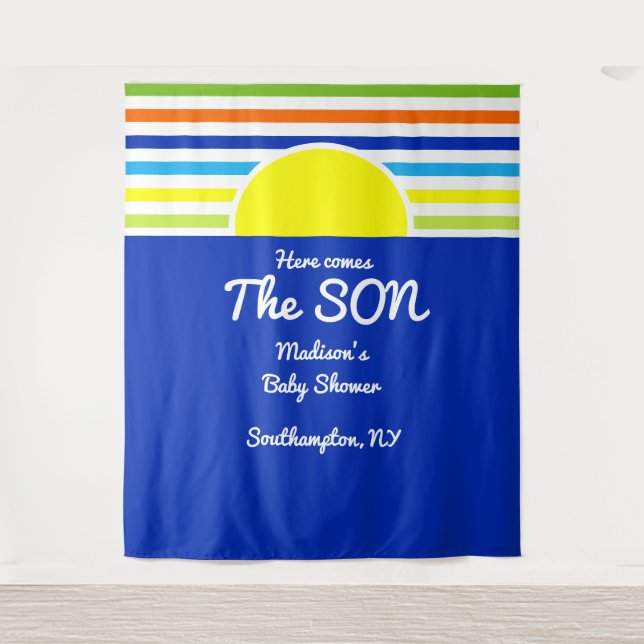 Here Comes the Son Baby Shower Backdrop (Front)