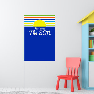 Here Comes the Son Baby Shower Backdrop & Signup Poster