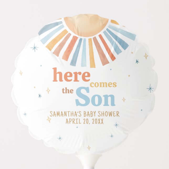 Here Comes the Son Baby Shower  Balloon (Front)