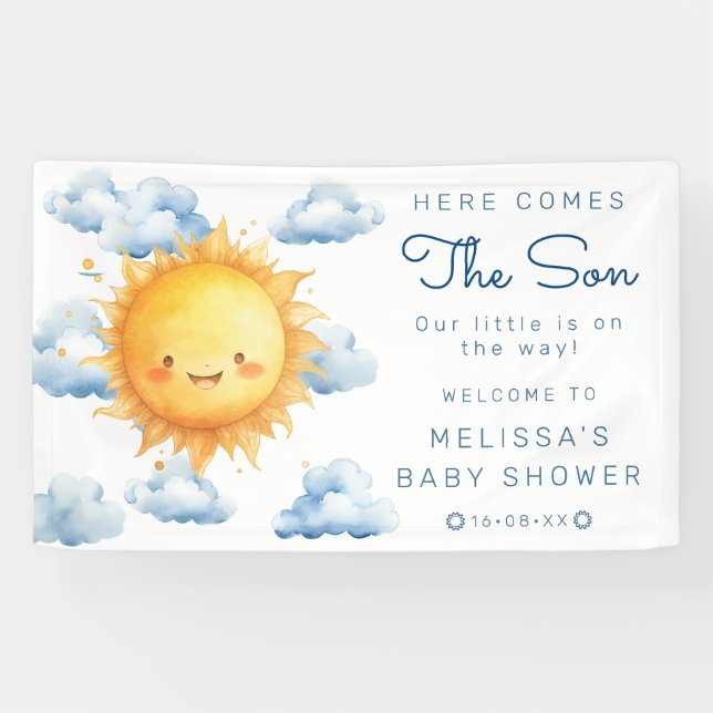 Here Comes the Son Baby Shower Banner (Horizontal)