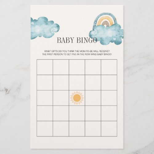 Here Comes The Son Baby Shower Bingo Game