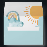 Here Comes The Son Baby Shower Blue  Envelope<br><div class="desc">Baby shower sunshine themed envelope.</div>