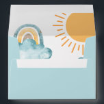 Here Comes The Son Baby Shower Blue  Envelope<br><div class="desc">Baby shower sunshine themed envelope.</div>