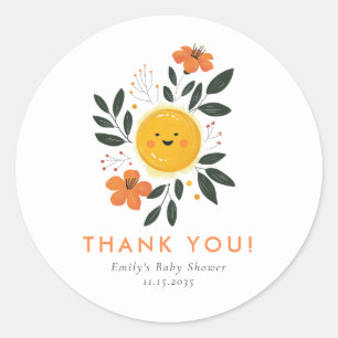 Here Comes the Son Baby Shower Classic Round Sticker