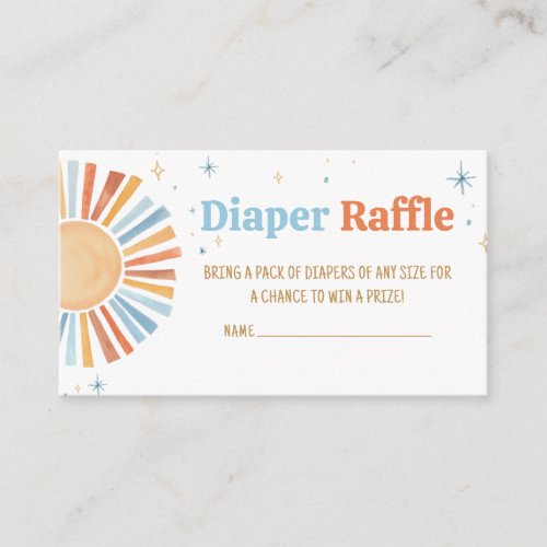 Here Comes the Son Baby Shower Diaper Raffle Enclosure Card