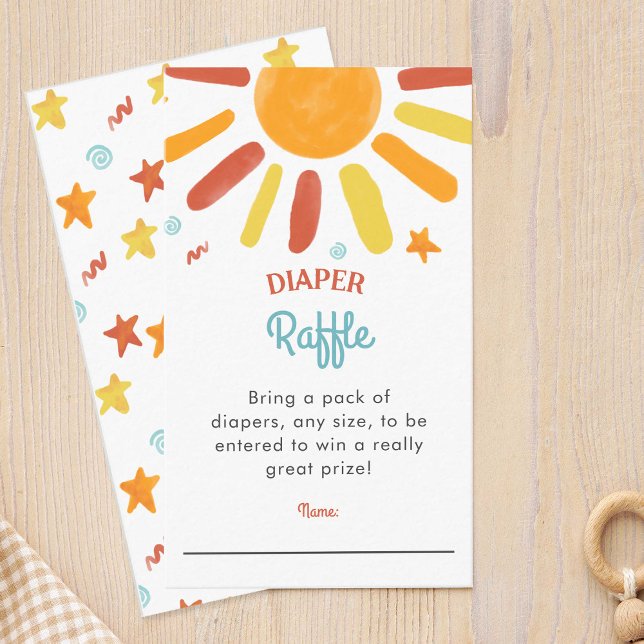 Here Comes The Son Baby Shower Diaper Raffle Enclosure Card (Creator Uploaded)