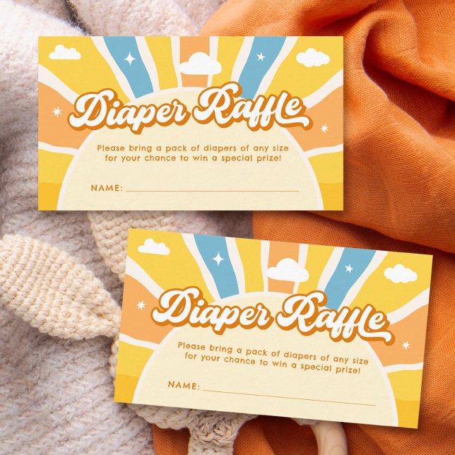 Here Comes the Son Baby Shower Diaper Raffle Enclosure Card (Creator Uploaded)