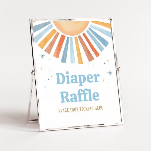 Here Comes the Son Baby Shower Diaper Raffle Poster