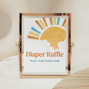 Here Comes the Son Baby Shower Diaper Raffle Poster