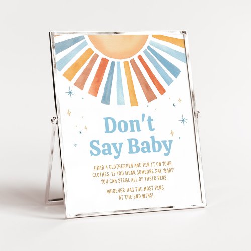 Here Comes the Son Baby Shower Dont Say Baby Poster