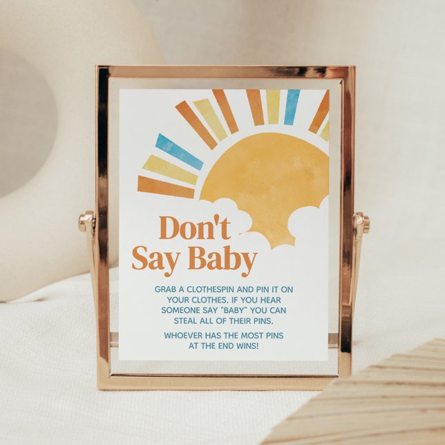 Here Comes the Son Baby Shower Don't Say Baby Poster (Here Comes the Son Baby Shower Don't Say Baby Sign)