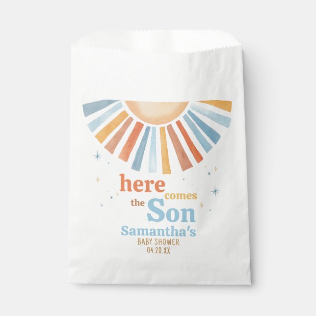 Here Comes the Son Baby Shower  Favor Bag (Front)