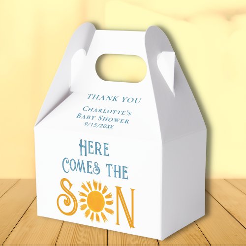 Here Comes The Son Baby Shower Favor Boxes