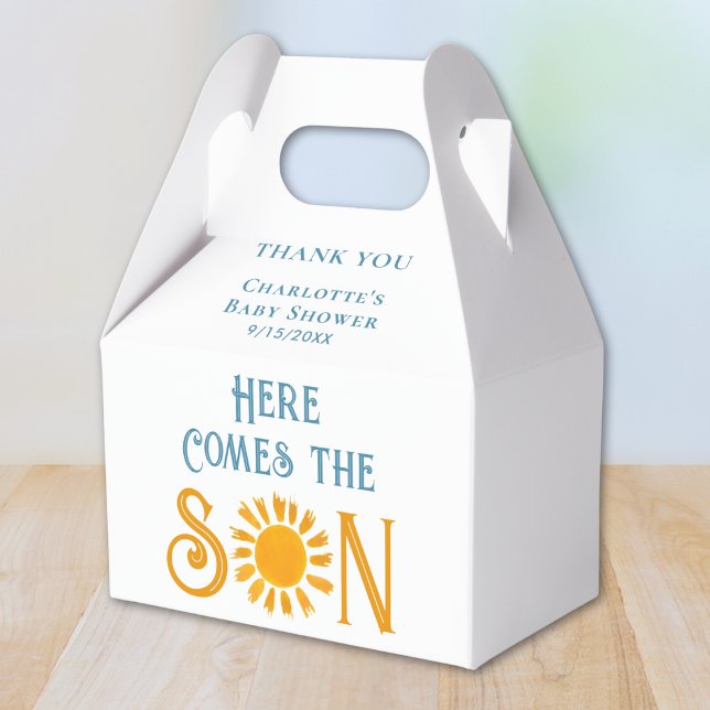 Here Comes The Son Baby Shower Favor Boxes (Creator Uploaded)