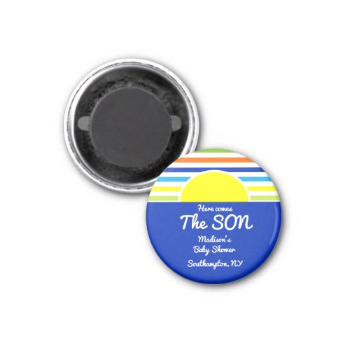 Here Comes The Son Baby Shower Favor Magnet