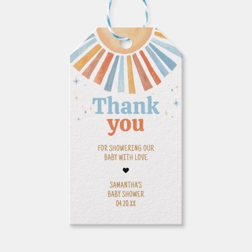 Here Comes the Son Baby Shower Favor Tags