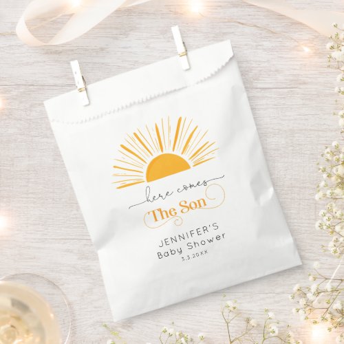 Here comes the son baby shower favors favor bag