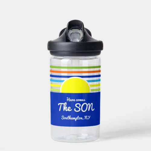 Here Comes The Son Baby Shower Game Jar and Favor Water Bottle