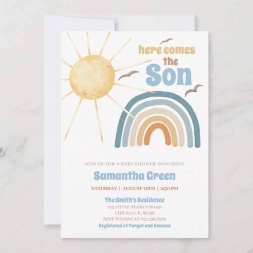 Here Comes the Son Baby Shower Invitation