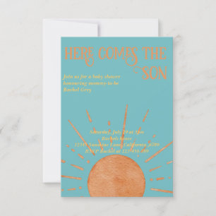 Here comes the son baby shower invitation