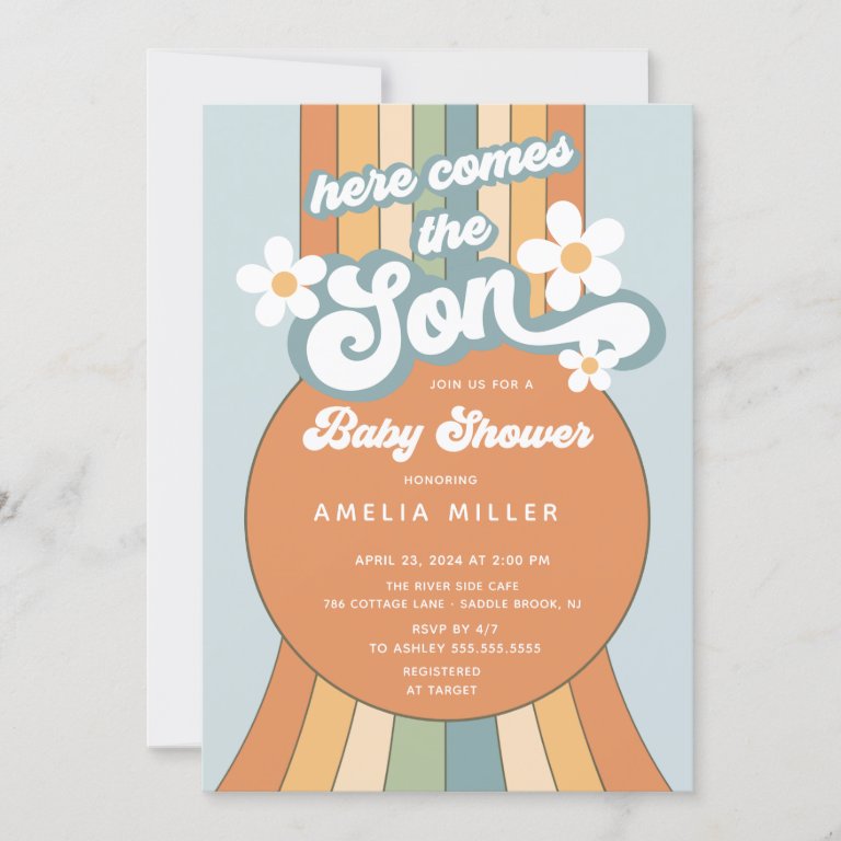 Here Comes The Son Baby Shower Invitation