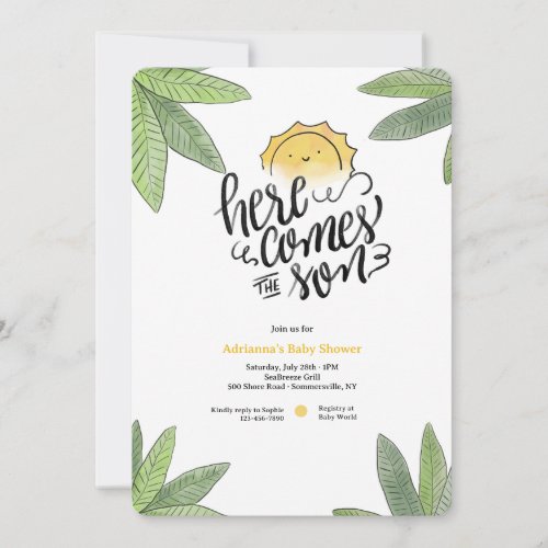 Here Comes the Son Baby Shower Invitation