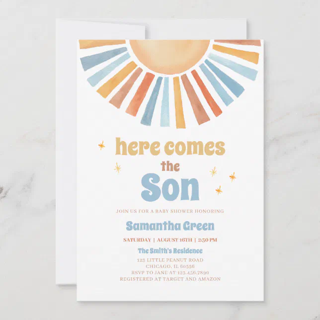 Here Comes the Son Baby Shower Invitation