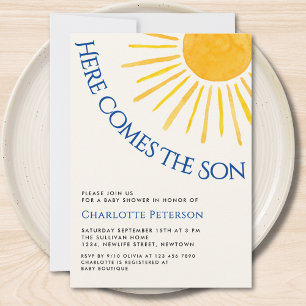 Here Comes The Son Baby Shower Invitation