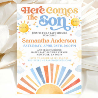 Here Comes The Son Baby Shower Invitation