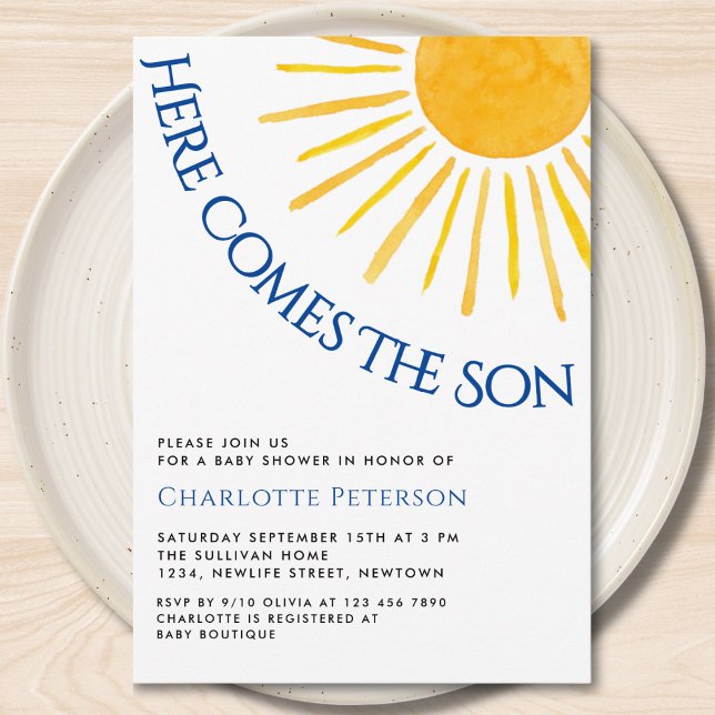 Here Comes The Son Baby Shower Invitation (Creator Uploaded)