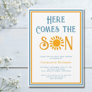 Here Comes The Son Baby Shower  Invitation