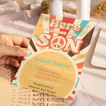 Here Comes The Son Baby Shower  Invitation by YourMainEvent at Zazzle
