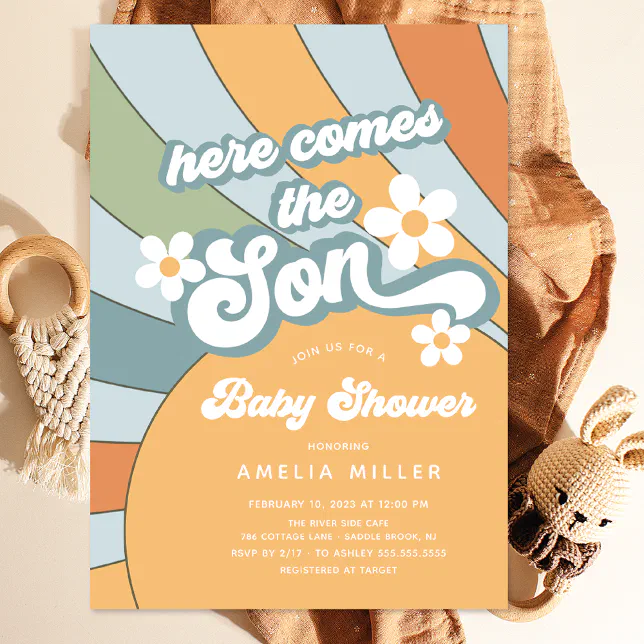 Here Comes The Son Baby Shower Invitation Zazzle