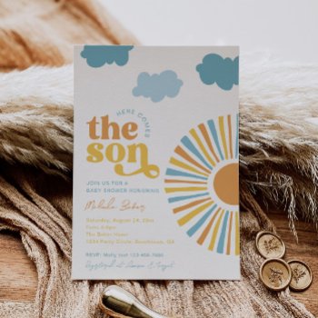 Here Comes The Son Baby Shower Invitation by WildChildPartyShop at Zazzle