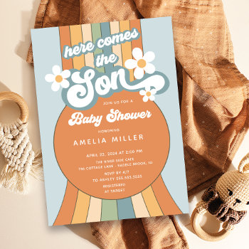 Here Comes The Son Baby Shower Invitation by invitationstop at Zazzle