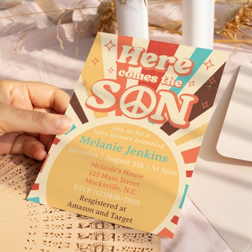 Here Comes The Son Baby Shower  Invitation