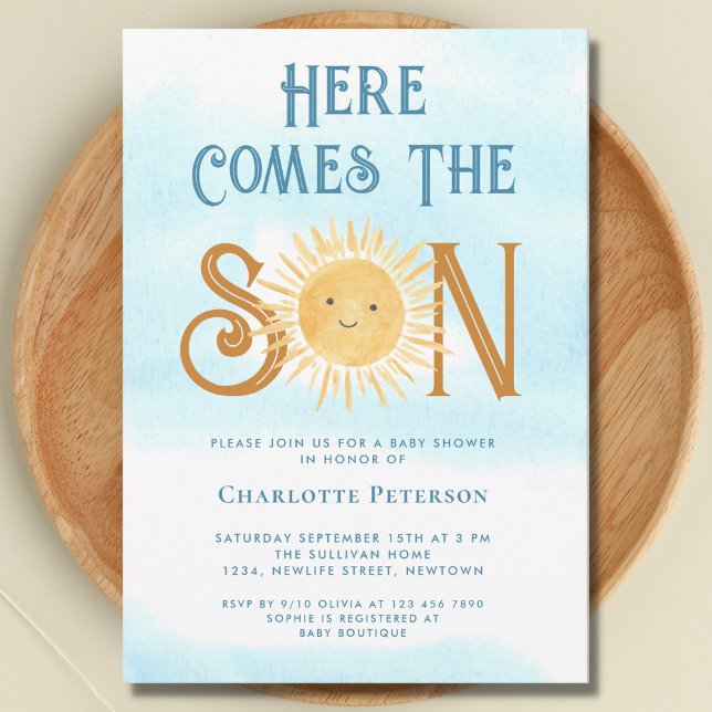 Here Comes The Son Baby Shower  Invitation (Creator Uploaded)
