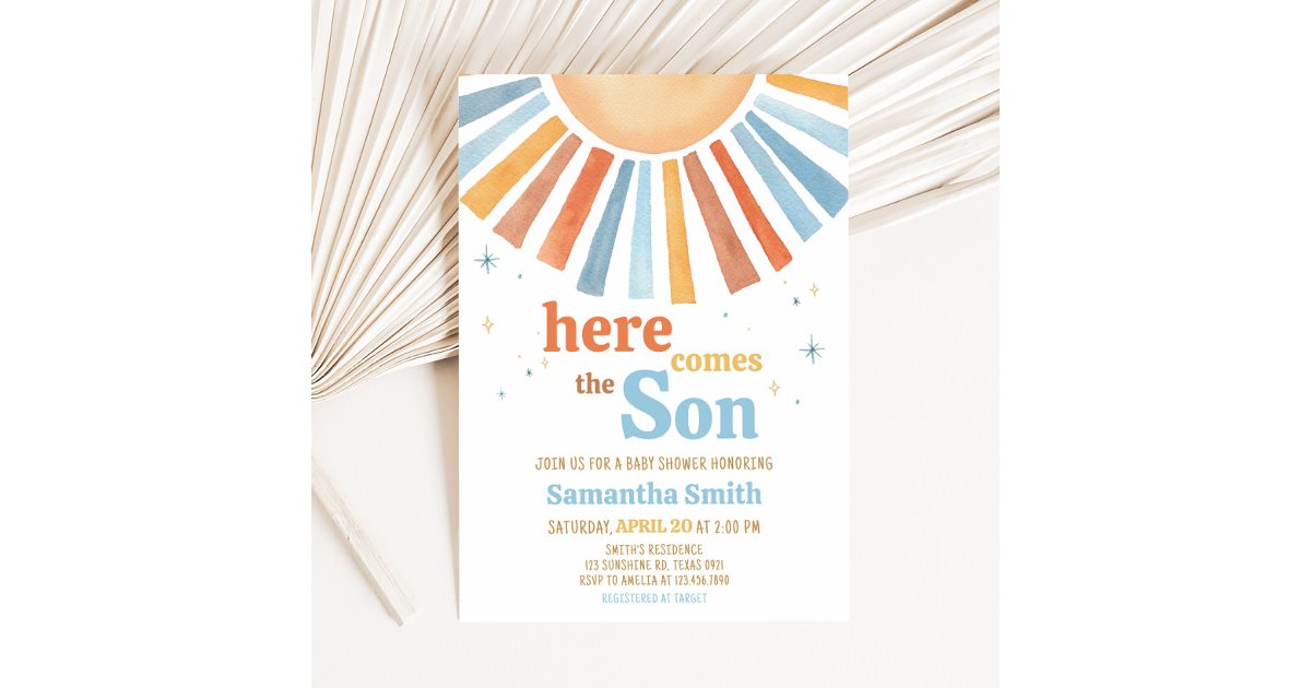 Here Comes the Son Baby Shower Invitation Zazzle