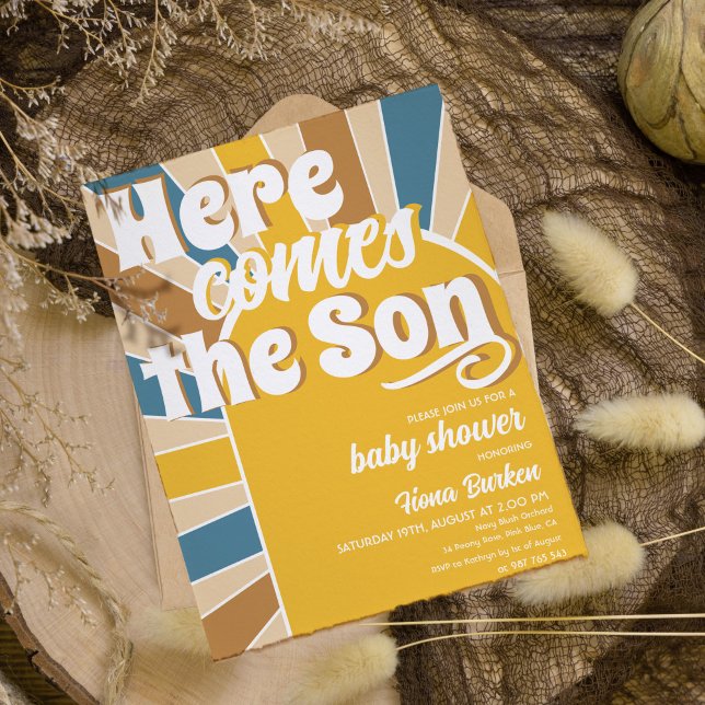 Here comes the Son Baby Shower Invitation (here comes the son baby shower invitation)