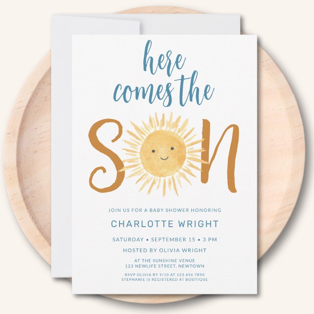 Here Comes The Son Baby Shower Invitation (Creator Uploaded)
