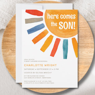 Here Comes The Son Baby Shower  Invitation