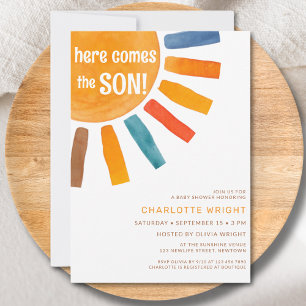 Here Comes The Son Baby Shower Invitation
