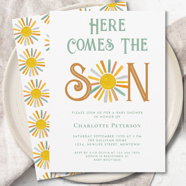 Here Comes The Son Baby Shower Invitation (Creator Uploaded)