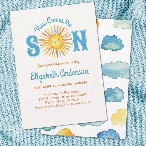 Here Comes the Son Baby Shower Invitation