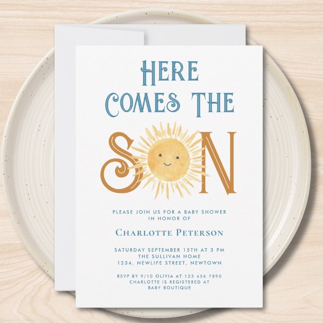 Here Comes The Son Baby Shower  Invitation (Creator Uploaded)