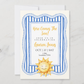 "Here Comes the Son" Baby Shower Invitation Boy