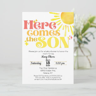Here Comes the Son Baby Shower Invitation Boy Son